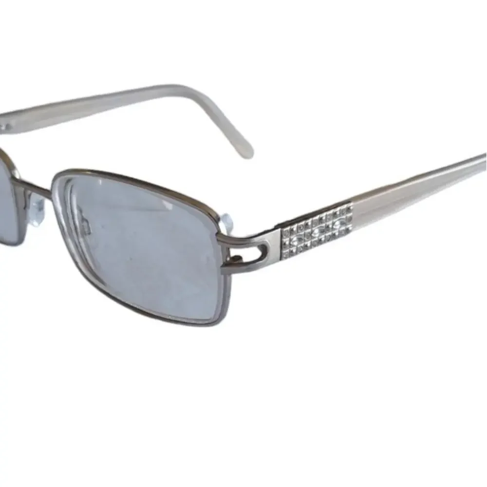 Sophia Loren Rhinestone Studded Beau Rivage Satin Gold Eyewear Glasses Frames